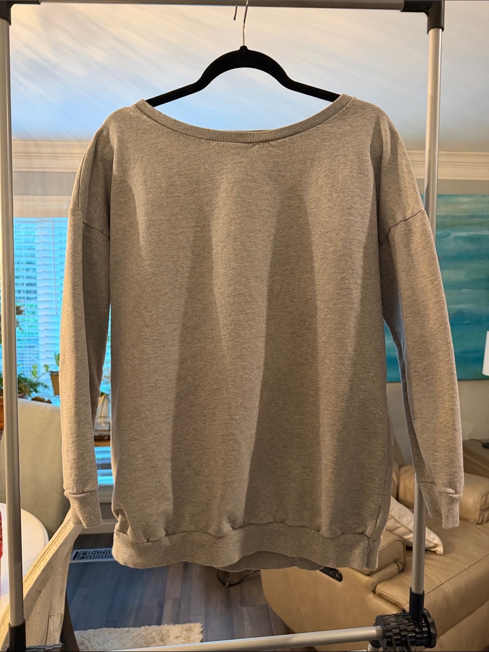 United Colors Of Benetton Off-the-Shoulder Gray Sweater